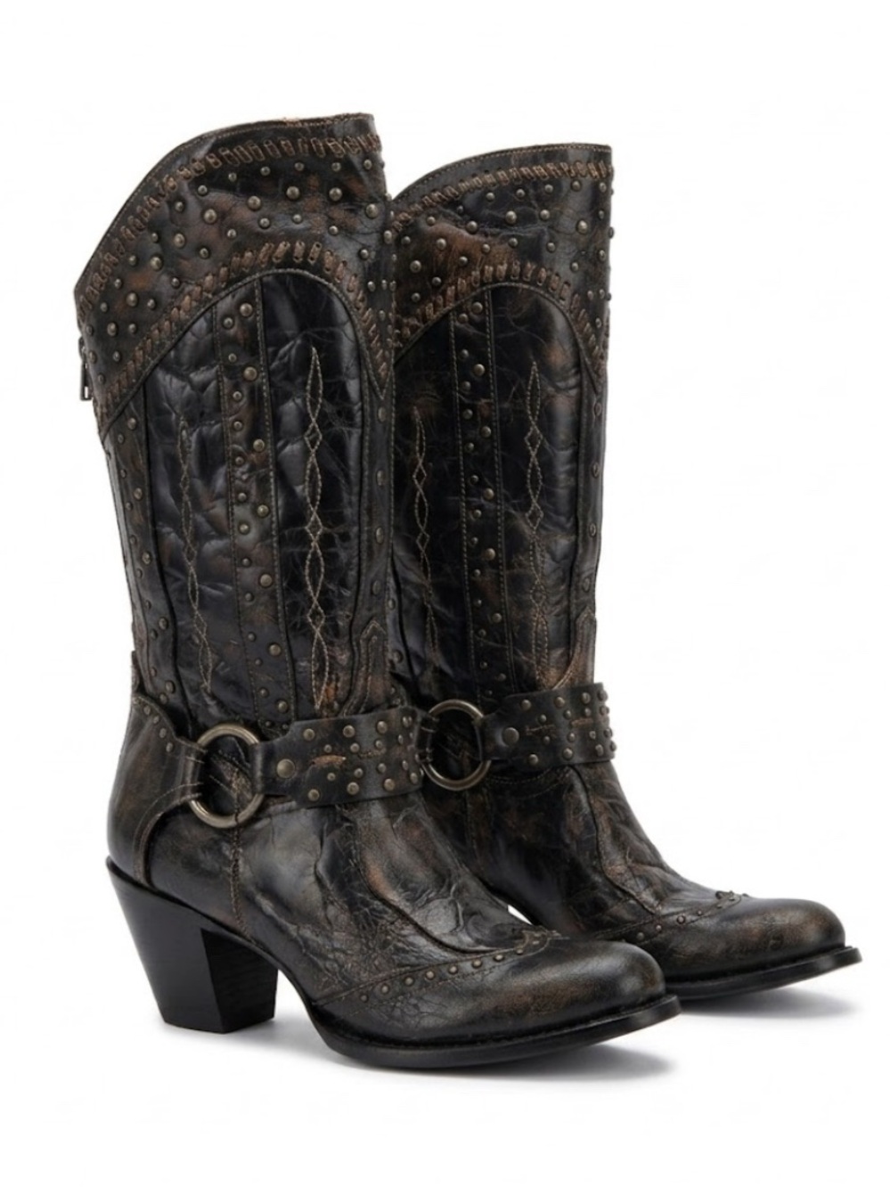 NWT Dan Post Heeled Cowboy Boots with Stud Accents Sz 9M